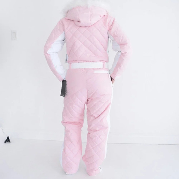 Tipsy Elves Powder Pink  One Piece Ski Suit Snowsuit Size S NWT - Picture 3 of 15